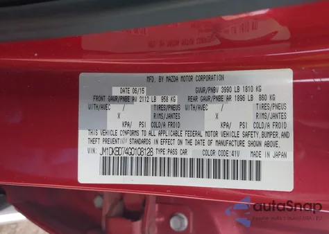 2016 Mazda Cx-3 Grand Touring from USA, damaged, VIN JM1DKBD74G0108128